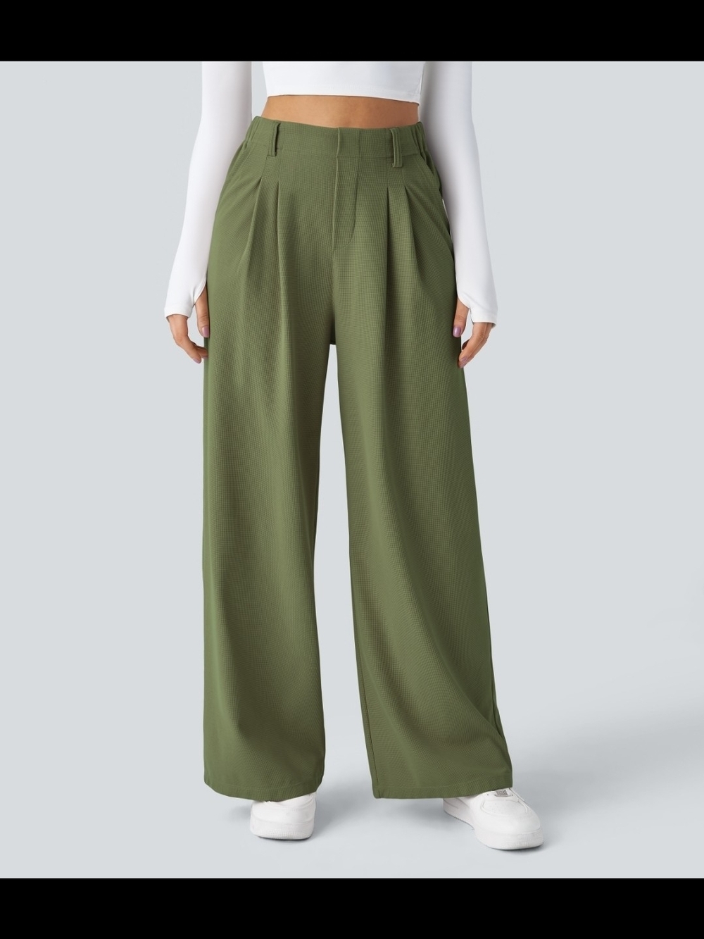 Halara FlexTM High Waisted Pocket Wide Leg Waffle Work Pants